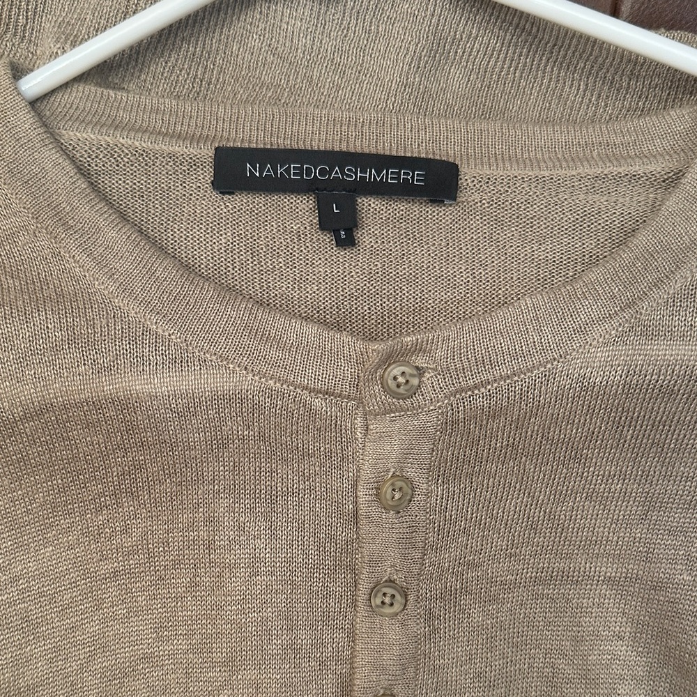 NakedCashmere Men's Cardigan in Tan
